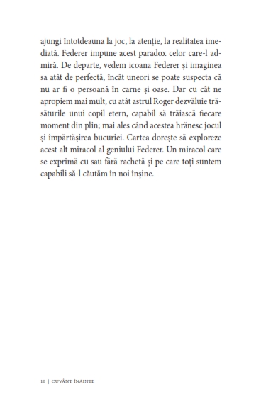Acționează și gândește ca Roger Federer. Elegant, calm, concentrat, organizat, echilibrat, riguros, simpatic — Mathieu Aeschmann