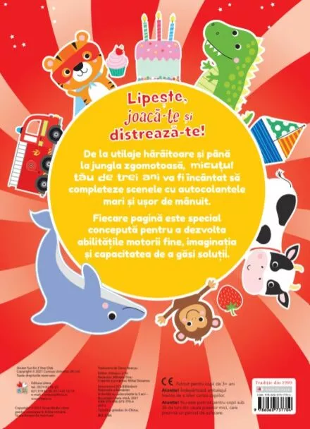 Activitati cu autocolante la 3 ani – Carte pentru copii