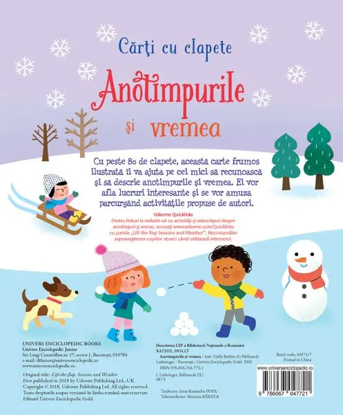 Anotimpurile si vremea(Usborne) – Carte pentru copii