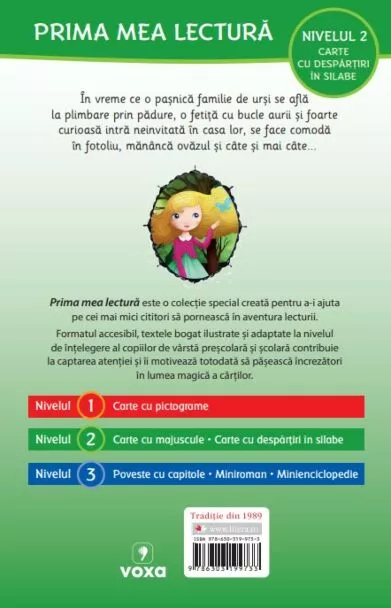 Bucle Aurii si cei trei ursi (Nivelul 2 Carte cu despartiri in silabe) – Carte pentru copii