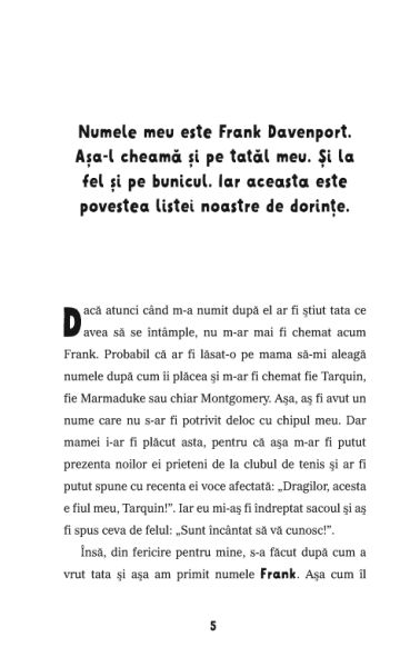Bunicul Frank si lista de dorinte – Carte pentru copii