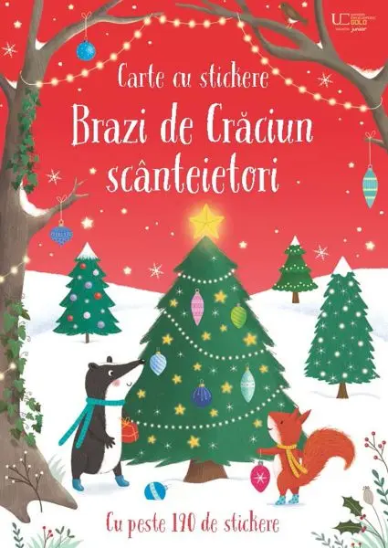 Carte cu stickere: Brazi de Craciun scanteietori (Usborne)