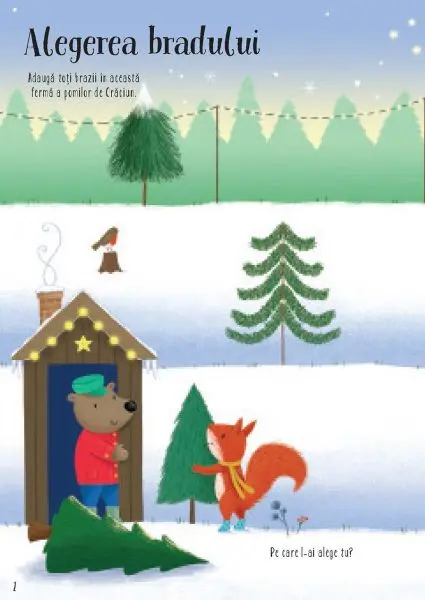 Carte cu stickere: Brazi de Craciun scanteietori (Usborne) – Carte pentru copii