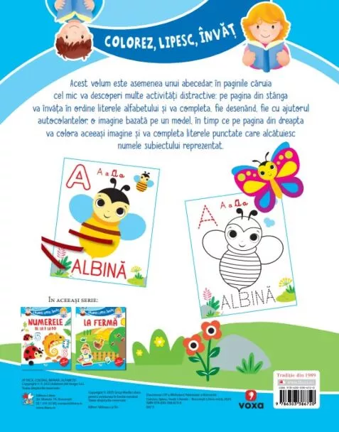 Colorez, lipesc, invat. Literele – Carte pentru copii