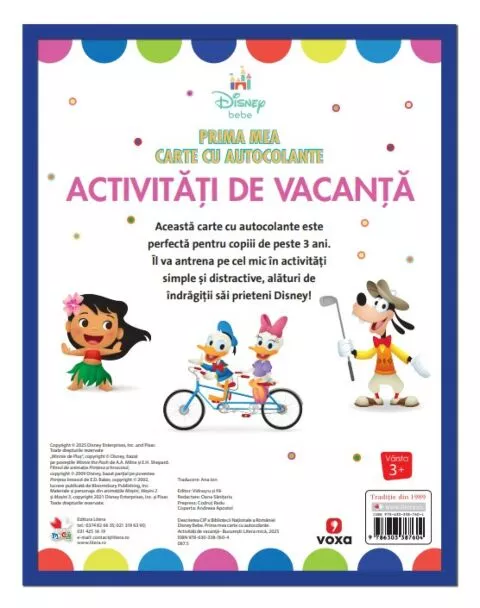 Disney bebe. Prima mea carte cu autocolante. Activitati de vacanta – Carte pentru copii