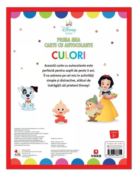 Disney bebe. Prima mea carte cu autocolante. Culori – Carte pentru copii