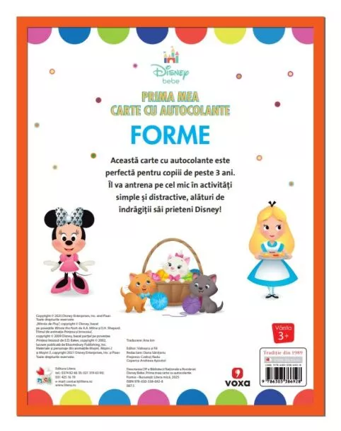 Disney bebe. Prima mea carte cu autocolante. Forme – Carte pentru copii