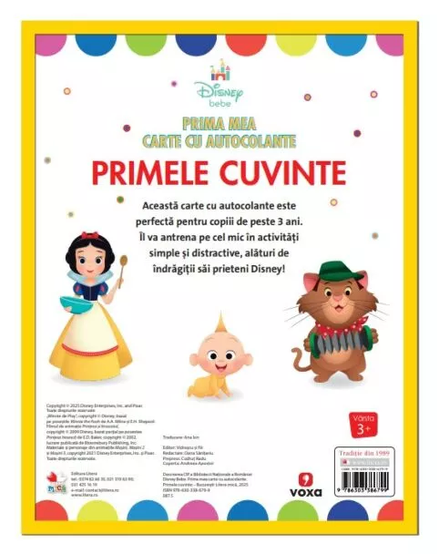 Disney bebe. Prima mea carte cu autocolante. Primele cuvinte – Carte pentru copii