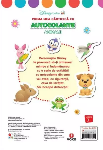 Disney Bebe. Prima mea carticica cu autocolante. Animale – Carte pentru copii