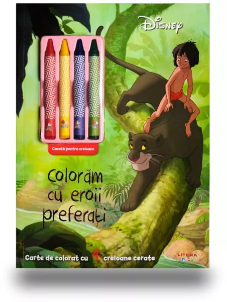 Disney. Coloram cu eroii preferati (contine 4 creioane cerate) – Carte pentru copii