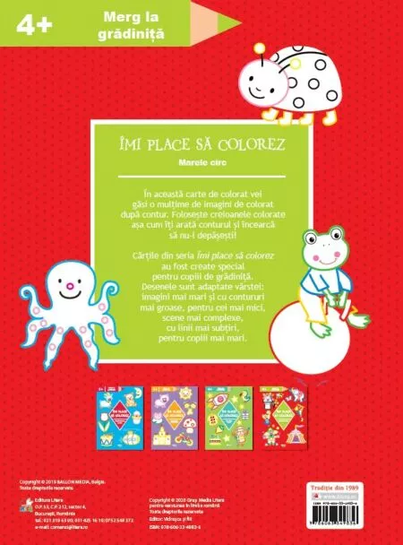 Imi place sa colorez. Marele circ (4+) – Carte pentru copii