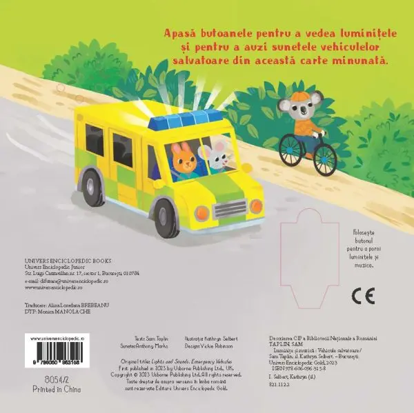 Luminite si muzica. Vehicule salvatoare (Usborne) – Carte pentru copii