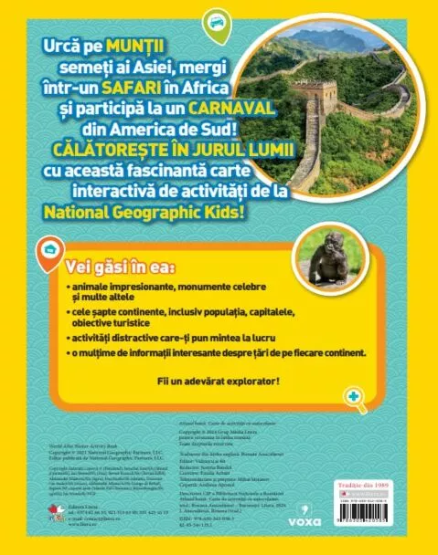 National Geographic Kids. Atlasul lumii. Carte de activitati cu autocolante – Carte pentru copii