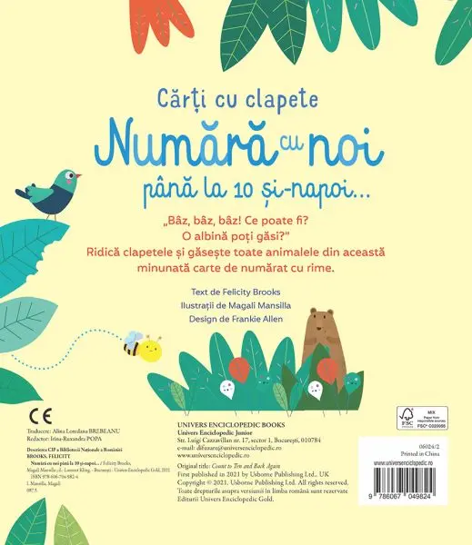 Numara cu noi pana la 10 si-napoi (Usborne) – Carte pentru copii