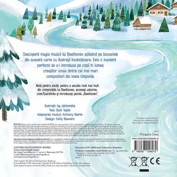 Orchestra Animalelor canta Beethoven (Usborne) – Carte pentru copii