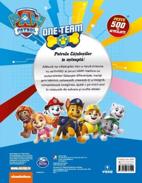 Patrula Catelusilor. 500 de autocolante. Carte de activitati – Carte pentru copii