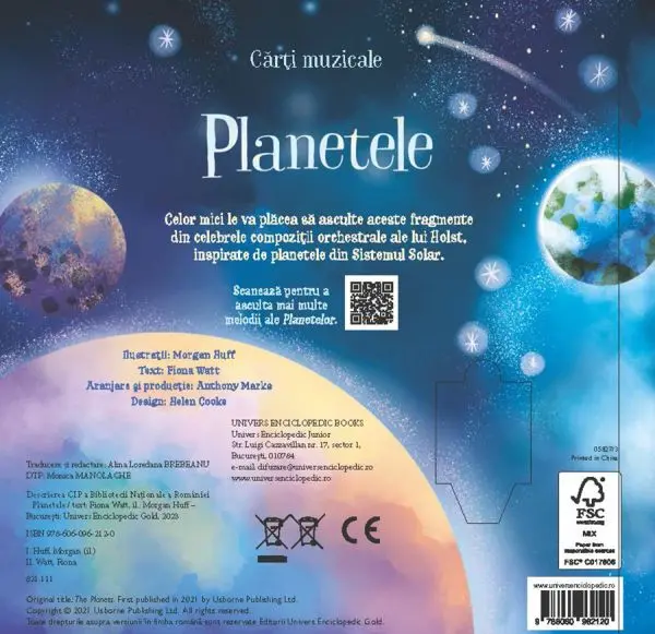 Planetele (Usborne) - carte muzicala – Carte pentru copii