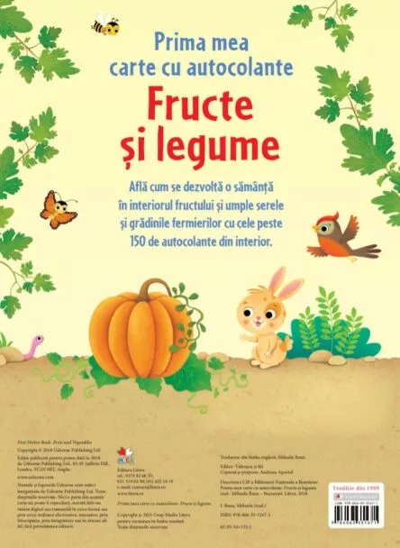 Prima mea carte cu autocolante. Fructe și legume – Carte pentru copii