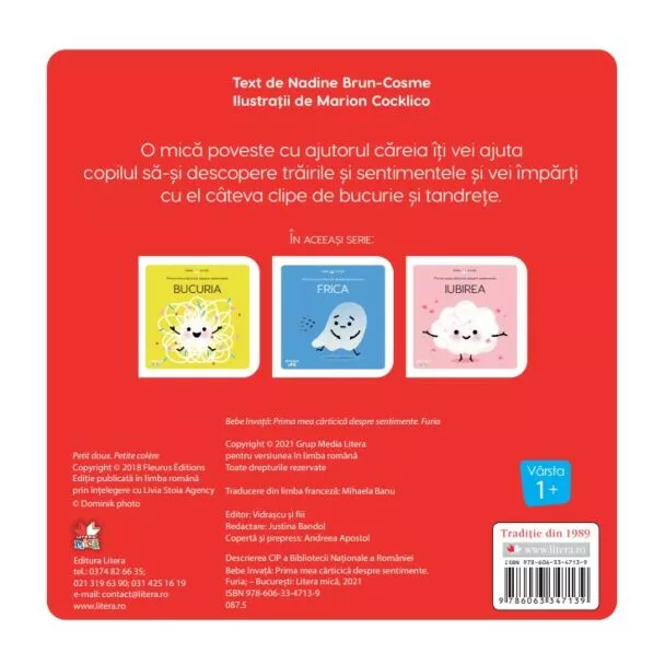 Prima mea carticica despre sentimente: Furia – Carte pentru copii