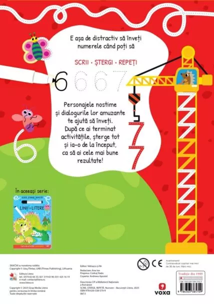 Scrie, sterge, repeta! Numere. Carte de activitati reutilizabila – Carte pentru copii
