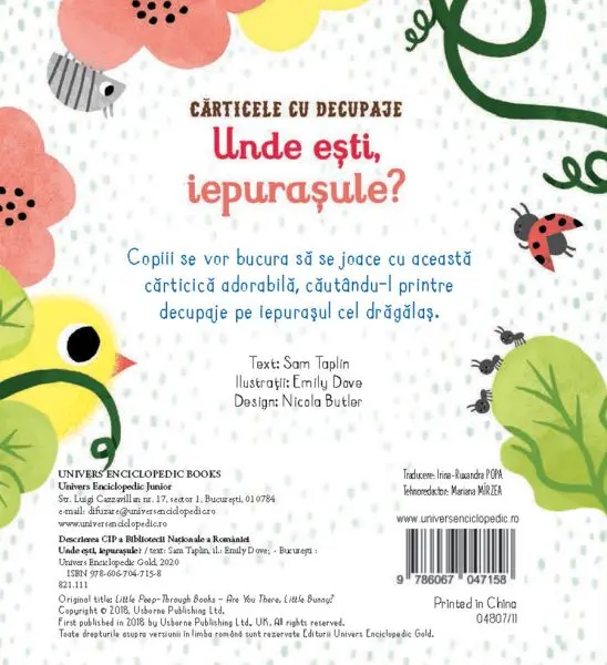 Unde esti, iepurasule? (Usborne) – Carte pentru copii