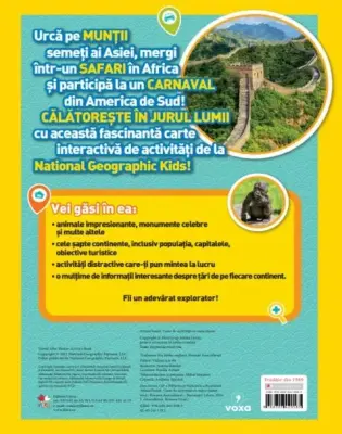 National Geographic Kids. Atlasul lumii. Carte de activitati cu autocolante