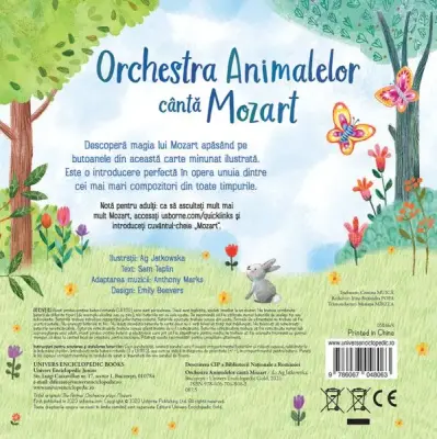 Orchestra Animalelor canta Mozart (Usborne) – Carte pentru copii