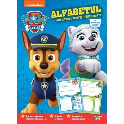 Patrula catelusilor. Alfabetul. Activitati pentru prescolari cu autocolante – Carte pentru copii