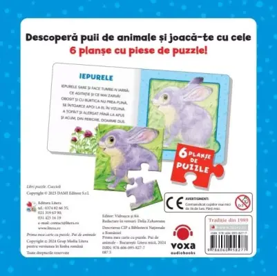 Prima mea carte cu puzzle. Pui de animale